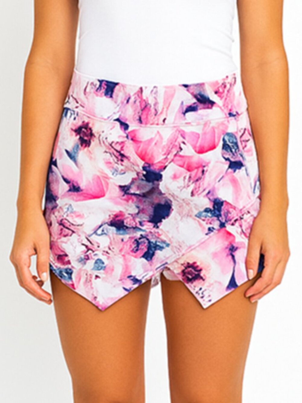 Floral‎ Pink Purple  Envelope Skort